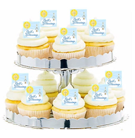 20 PERSONALISED Cup Cake ToppersCommunion Christening Day Cupcake Decoration 