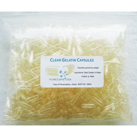 Vcaps 0 Non Gelatin - PurecapsUSA - Size 0 Clear Empty Gelatin Capsules