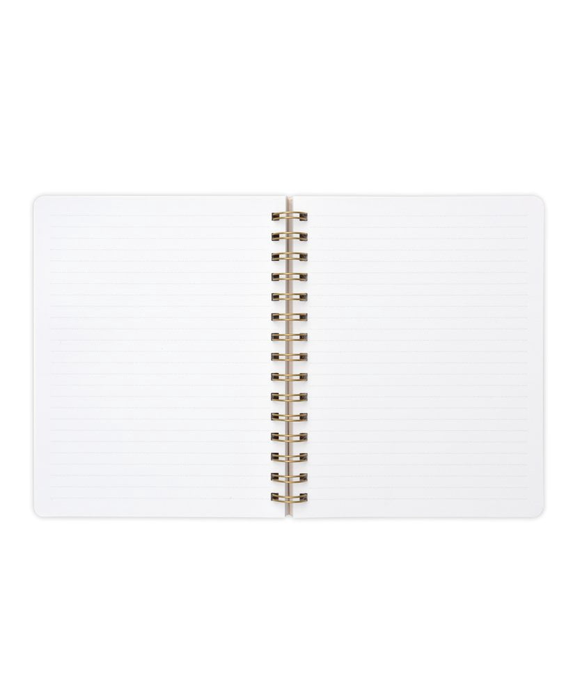 Russell and Hazel Spiral Lined Vegan Leather Notebook - Bone,1 count