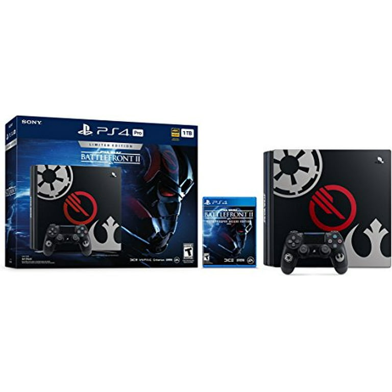 PS4 Star Wars (2 Items): PlayStation 4 Pro 1TB Limited Edition Console - Star Wars Battlefront II Bundle and an Extra PS4 Dualshock 4 Wireless - Wave Blue - Walmart.com