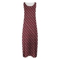 thumbnail image 4 of Cagogo Women's Summer Casual Maxi Long Aline Sun Dress Under $10 Sleeveless Polka Dots Flowy Swing Party Dresses Round Neck Boho White Work Dresses, 4 of 5