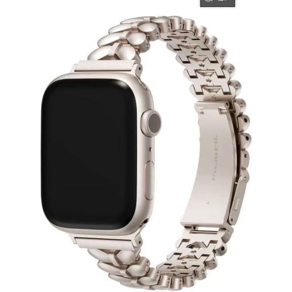 38/40/41mm 42/44/45mm Women Classy Smartwatch Band Compatible for Apple Watch Series 9/8/7/SE/6/5/4 Stylish Replacement Bracelet For Iwatch Strap 9/8 Gift for Women Starlight 42/44/45mm