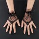 thumbnail image 3 of FELTECHELECTR par de guantes de novia con encaje bordado de flores y rocío, ahuecados, accesorios para vestido de novia (negro), 3 of 6
