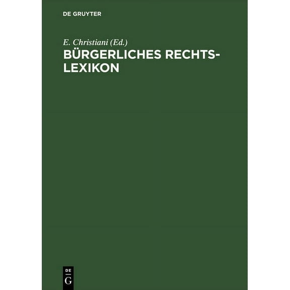 Bürgerliches Rechts-Lexikon, (Hardcover)