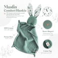 thumbnail image 3 of Manta para bebé Mikito Muslin Bunny 30x30 cm de algodón orgánico, 3 of 9