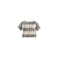 thumbnail image 1 of Aeropostale suéter de punto recortado de ajuste ancho a rayas para mujer, gris, pequeño, 1 of 1