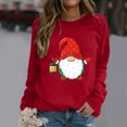 thumbnail image 2 of Pull de Noël pour Femmes Veste Mi-Longue à Capuche Douce Col Rond Cardigan d'Hiver Manches Longues Blouse Imprimée Graphique Mode Chandail en Molleton, 2 of 6