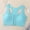 Light Blue, variant on Women's Fashion Solid Color Wireless Sports Bra, Elastic Straps Front Closure Push up Athletic Top Daily Wear Blue M