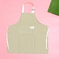 thumbnail image 2 of MasteelfCA Striped Adult Sleeveless Apron Simple Oilproof Hanging Neck Apron with Pocket for Kitchen Cooking Baking (Green), 2 of 7
