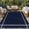 thumbnail image 3 of Fsddascl Pure Dark Blue Outdoor Rug for Patio/Deck/Porch, Non-Slip Large Area Rug 5 x 8 Ft, Simple Solid Color Indoor Outdoor Rugs Washable Area Rugs, Reversible Camping Rug Carpet Runner, 3 of 5