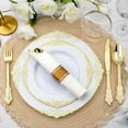 thumbnail image 6 of 350 PCS White and Gold Plastic Plates, Plastic Dinnerware Set for 50 Guests, 100 Disposable Plates, 150 Silverwares, 50 Cups, 50 Napkins for Party, Wedding, Graduation, 6 of 7