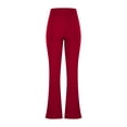 thumbnail image 2 of XFLWAM Yoga Pants for Women Casual V Crossover High Waist Butt Lifting Pants Wide Leg Flare Bootcut Leggings with Pockets Red XL, 2 of 5