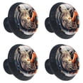thumbnail image 2 of 4 Pcs Abstract Rhinoceros Knobs for Kitchen Cabinet Cupboard Dresser Bookcase Drawer Pulls Handles Round Home Decor, 2 of 8