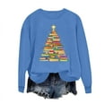 thumbnail image 4 of Xdegoge Merry Christmas Sweatshirt for Women Crew Neck Long Sleeve Tops Xmas Tree Graphic Shirts Dressy Casual Women'S Christmas Tunic Tops Holiday Tops for Women 2025 Christmas, Blue L, 4 of 6