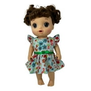 Doll Clothes Superstore Blue Dress With Flowers Fits 14 Inch Baby Alive And Little Baby Dolls