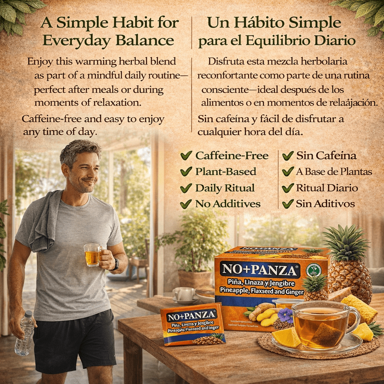 NO+PANZA Ginger, Pineapple, Flaxseed Tea, Detox, Metabolism Boost