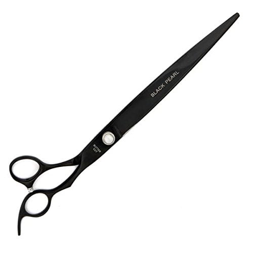 MPPGeib Black Pearl Pro Straight or Curved Dog Grooming Shears Titanium Coat (10" - Straight)