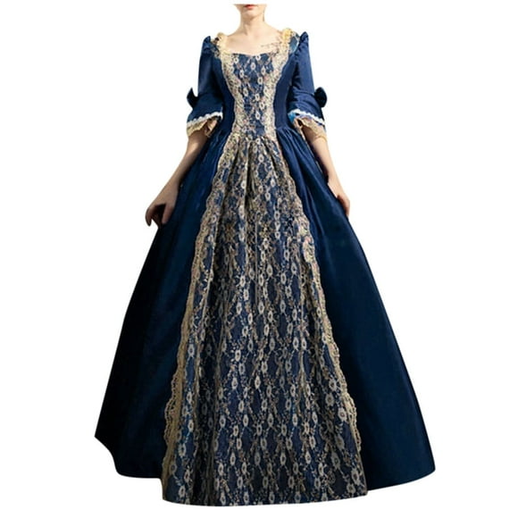 Women's Retro Style Dress Long Solid Color Trumpet Sleeve Elegant Gown for Parties and Events