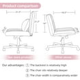thumbnail image 6 of Criss Cross Chair, Office Chair Cross Legged with Wheels, Armless Office Chair, Velvet Desk Chairs with Wheels for Home Office, Meditation, Makeup (Velvet Light Pink), 6 of 18