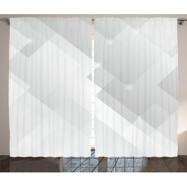 Ambesonne Abstract Curtains 2 Panel Set, Perspective Stripes, 108" x 84", Cloud
