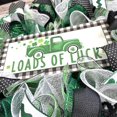 thumbnail image 2 of St Patricks Wreath - Loads of Luck Saint Patrick's Home Sweet Home Decor - Clover Door Decorations - Green White, 2 of 5