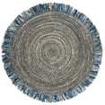 thumbnail image 2 of SAFAVIEH Cape Cod Victoria Braided Area Rug, 5' x 5' Round, Ivory/Denim, 2 of 4
