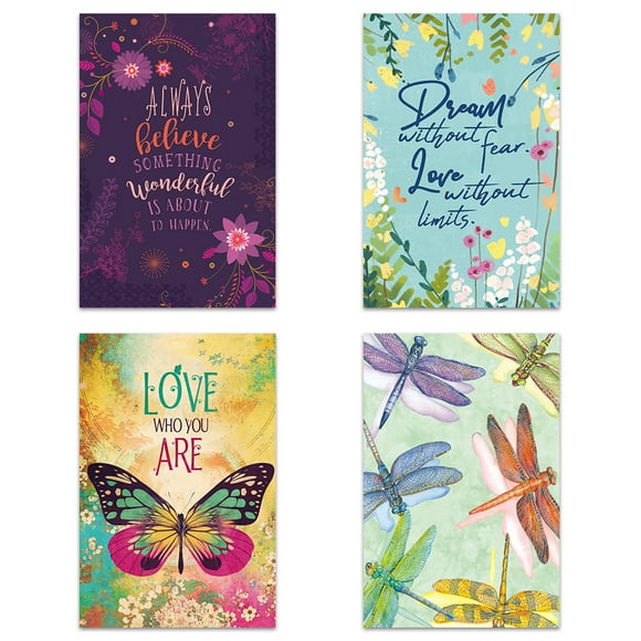 Tree-Free Greetings 16 Pack Blank All Occasion Assorted Notecards with Envelopes,Eco Friendly,Made in USA,100% Recycled Paper,4"x6", Always Believe (FP54256)