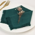thumbnail image 4 of Ksopiavobs Handmade Cloth Napkins, Linen Cloth Napkins with Fringe, 18 x 18 Inches Set of 4 Versatile Handmade Square Rustic Fringe Napkins for Dinner, Wedding and Parties, Dark Green, 4 of 6
