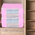 thumbnail image 4 of Organizador doméstico impermeable y a prueba de polvo para ropa de cama, bolsa de almacenamiento de colchas horizontal rosa con ventana transparente, 4 of 8
