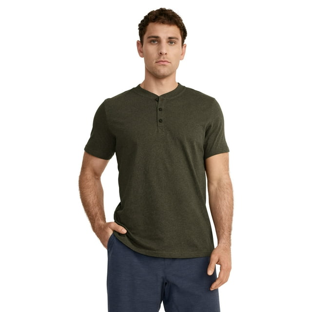 Jockey T-Shirt Henley à Manches Courtes pour Hommes de Plein Air