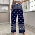 thumbnail image 2 of Bandana Blue Women's Pajamas Pajama Pants Women's Sleepwear Lounge Sleep Bottoms Stretch with Pockets, 2 of 7