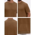 thumbnail image 7 of DARING DIVA Men's Waffle Short Sleeve Crew Neck Solid Knitted T-Shirt XL Brown, 7 of 7