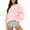 Pink*, variant on OSOLU Women's Sweatshirt Long Sleeve Solid Color Casual Crewneck Loose Fit Plush Fall Winter Tops Stylish Versatile Pullover