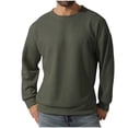 thumbnail image 1 of LOVZFMLL Jackets for Men's Casual Sports Long Sleeve Solid Color Crewneck Sweater Sweater Base, 1 of 6