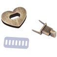 thumbnail image 2 of 5 juegos de cierres metálicos con forma de corazón y cierre giratorio para bolsos (bronce), 2 of 9
