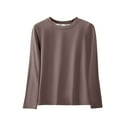 thumbnail image 1 of MXUIKV Blouses pour Femmes Confortables Douces à Manches Longues Col Rond Ajustées Chemises de Pyjama Décontractées pour Femmes Vêtements de Nuit, 1 of 2