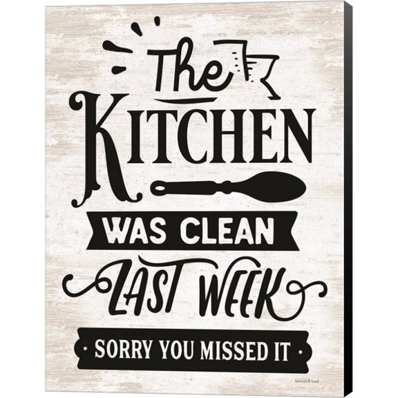 Great Art Now Clean Last Week by Lettered & Lined, Canvas Wall Art, 12W x 16H, Kitchen Art