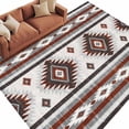 thumbnail image 2 of 8x10 Washable Area Rug, Red Grey Non-Slip Extra Large Rectangle Rug for Living Room Bedroom, Southwestern Native Aztec Ethnic Style Geometric Indoor Floor Mat for Home Decor, 2 of 9