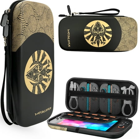 Carrying Case for Nintendo Switch 2 (2025), Zelda Switch Protective Bag with 10 Game Card Slots with Pockets, Accessories Storage, Black