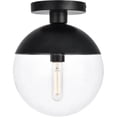 thumbnail image 1 of Living District LD6063BK Eclipse 1 Light Flush Mount Ceiling Light with Clear Glass, Black, 1 of 3