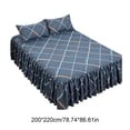 thumbnail image 3 of Bed Skirt Set Ruffle Design Polyester Fabric Dust Protection Easy Care for Bedroom Decor, 3 of 9