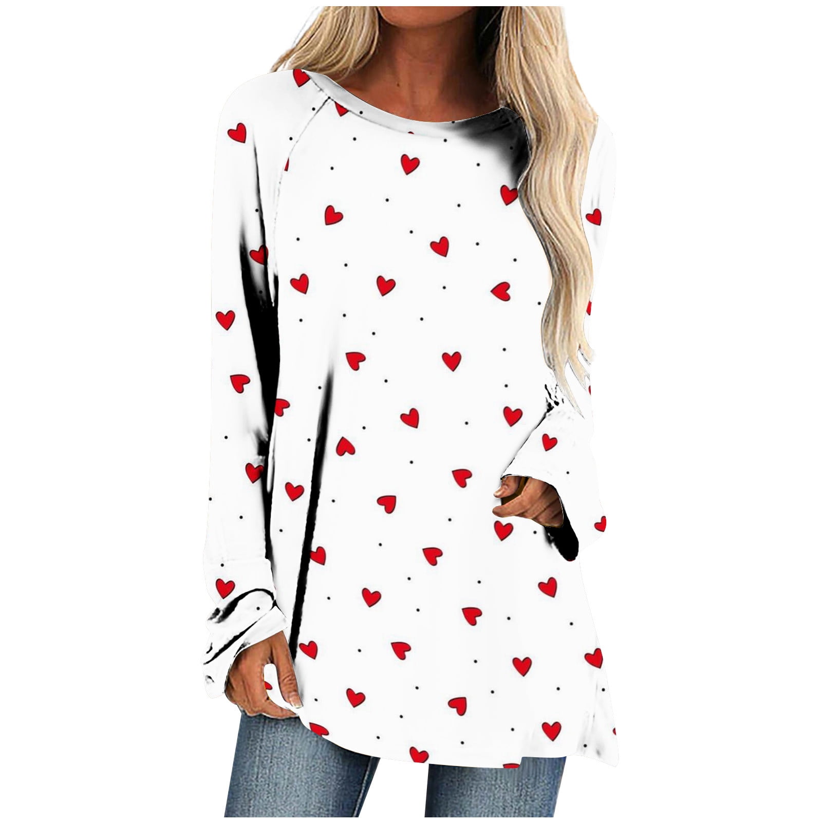 Plus Size Valentine Tops for Women Heart T Shirts Women Valentines Day ...