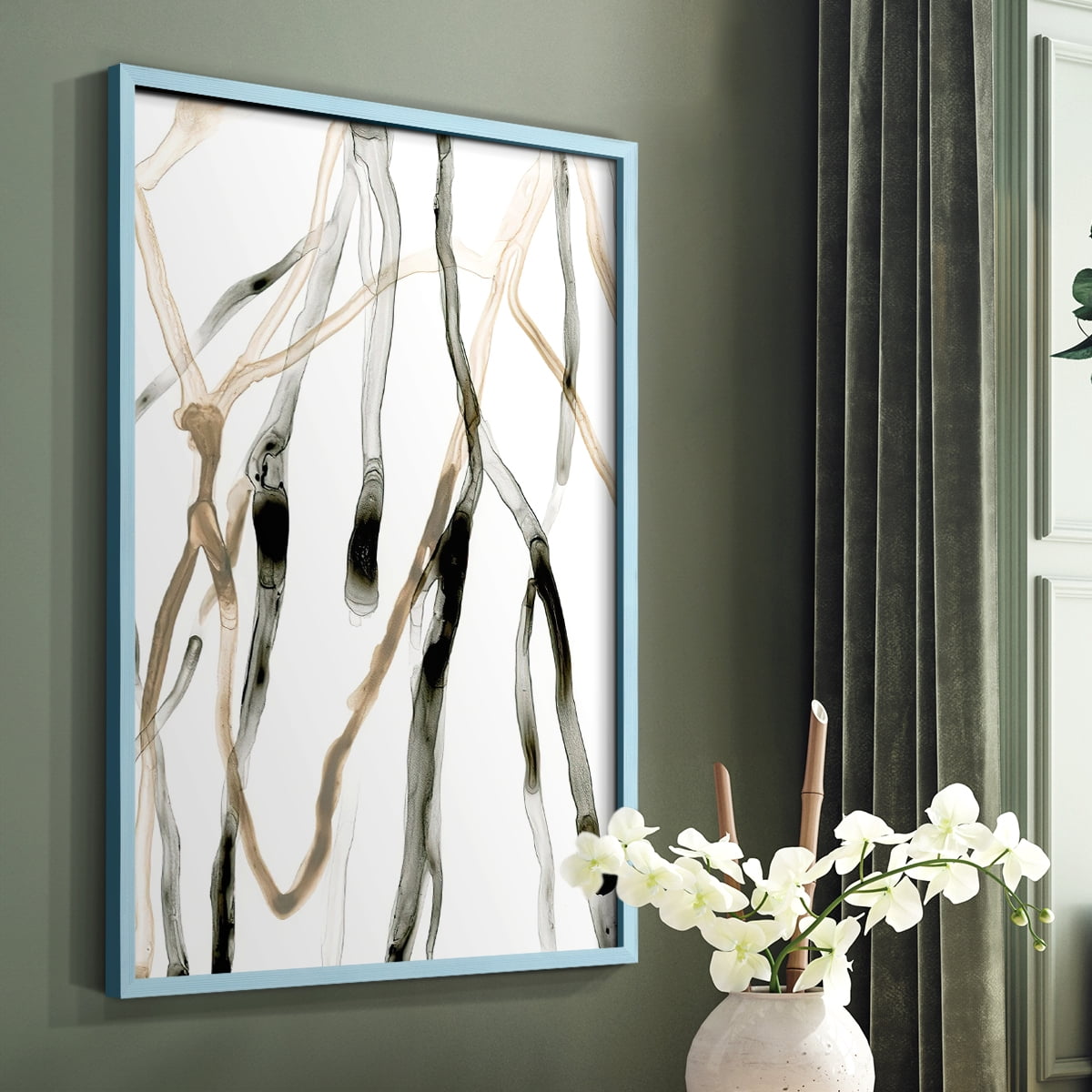 Runnel XI in Blue Solid Wood 11 x 14 Framed Print