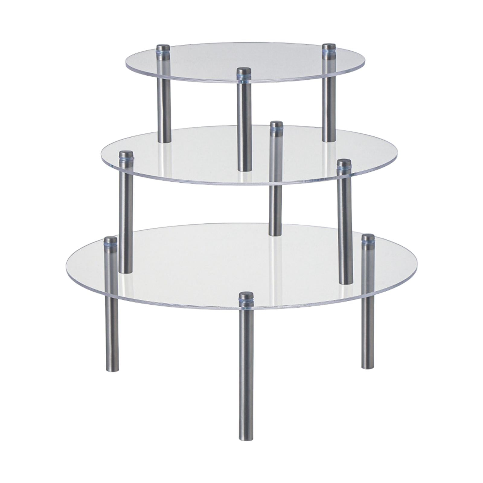 3 Tier Cake Stand Cupcake Holder Transparent Dessert Rack Round Cupcake ...