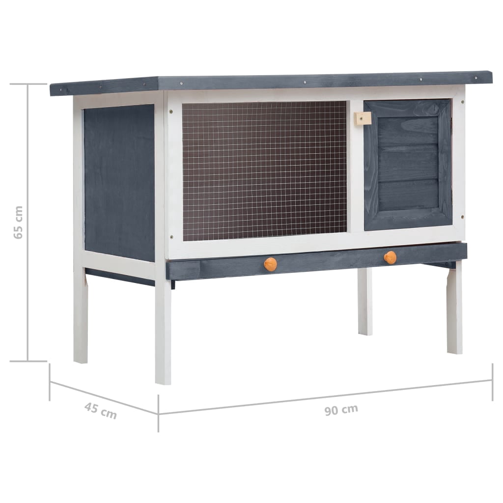 vidaXL Durable Outdoor Rabbit Hutch Bunny Cage with Pull-Out Tray, Solid Pine Wood