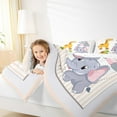 thumbnail image 4 of Feelyou Kawaii Zoo Animal Queen Comforter Set for Kids, Cute Elephant Giraffe Bedding Sets, Cartoon Turtle Hippo Reversible Bedding Comforter Set, Luxury Bedroom Decor, 3 Pieces, 4 of 8