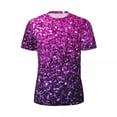 thumbnail image 4 of T Shirt For Men Sportswear T-Shirt For Man Faux Glitter Sparkle Fashion Purple Pink Ombre Summer Tee, 4 of 7
