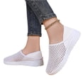 thumbnail image 3 of Dweltoz Slip on Sneakers for Women Non Slip Mesh Tennis Workout Sneaker Breathable Fashion Sport Platform Sneaker with Arch Support,White 38, 3 of 8