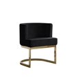 thumbnail image 1 of Velvet Black Accent Chair with Gold Chrome Base - 1 Chair, 1 of 4