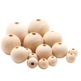 thumbnail image 2 of Harhinhe 50 piezas cuentas de madera cuentas redondas de madera con agujero para la fabricación de joyas decoración del hogar DIY artesanía 12mm tamaño 3mm ID, 2 of 2